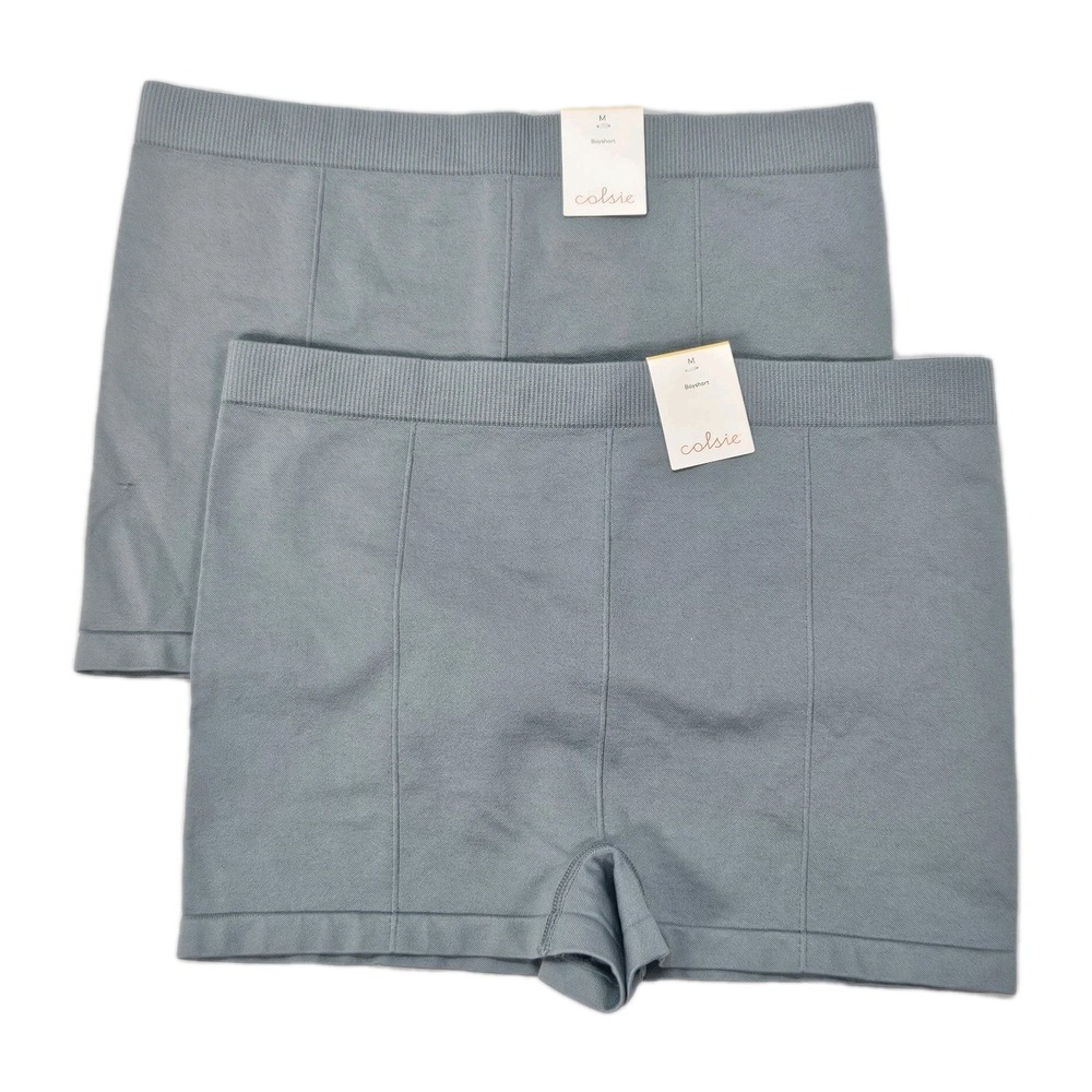 Colsie Girls Seamless Boyshort Panties‎ 2-Pack Gray Mid Rise Size M 023 13 2371